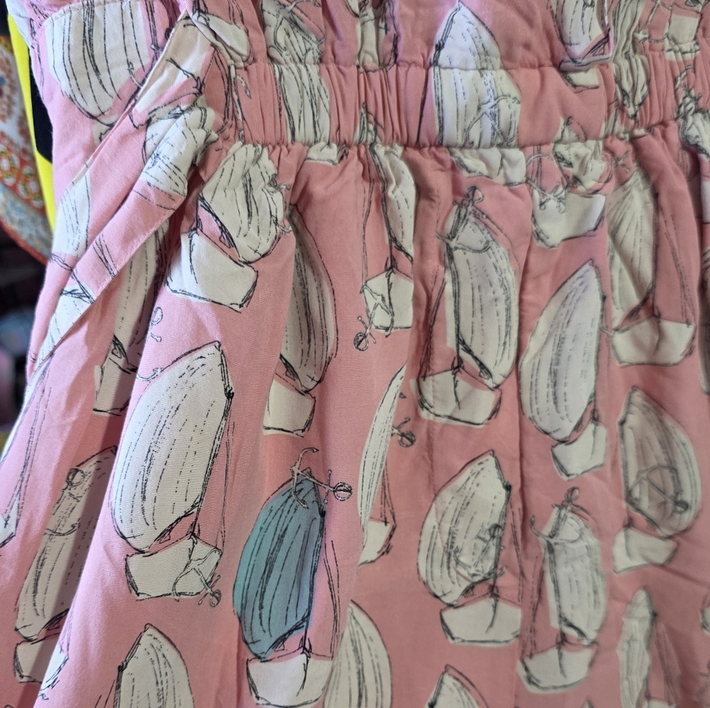 Maeve Anthropologie Pink Summer Romper XS Beach Chic Cottagecore - Picture 7 of 8